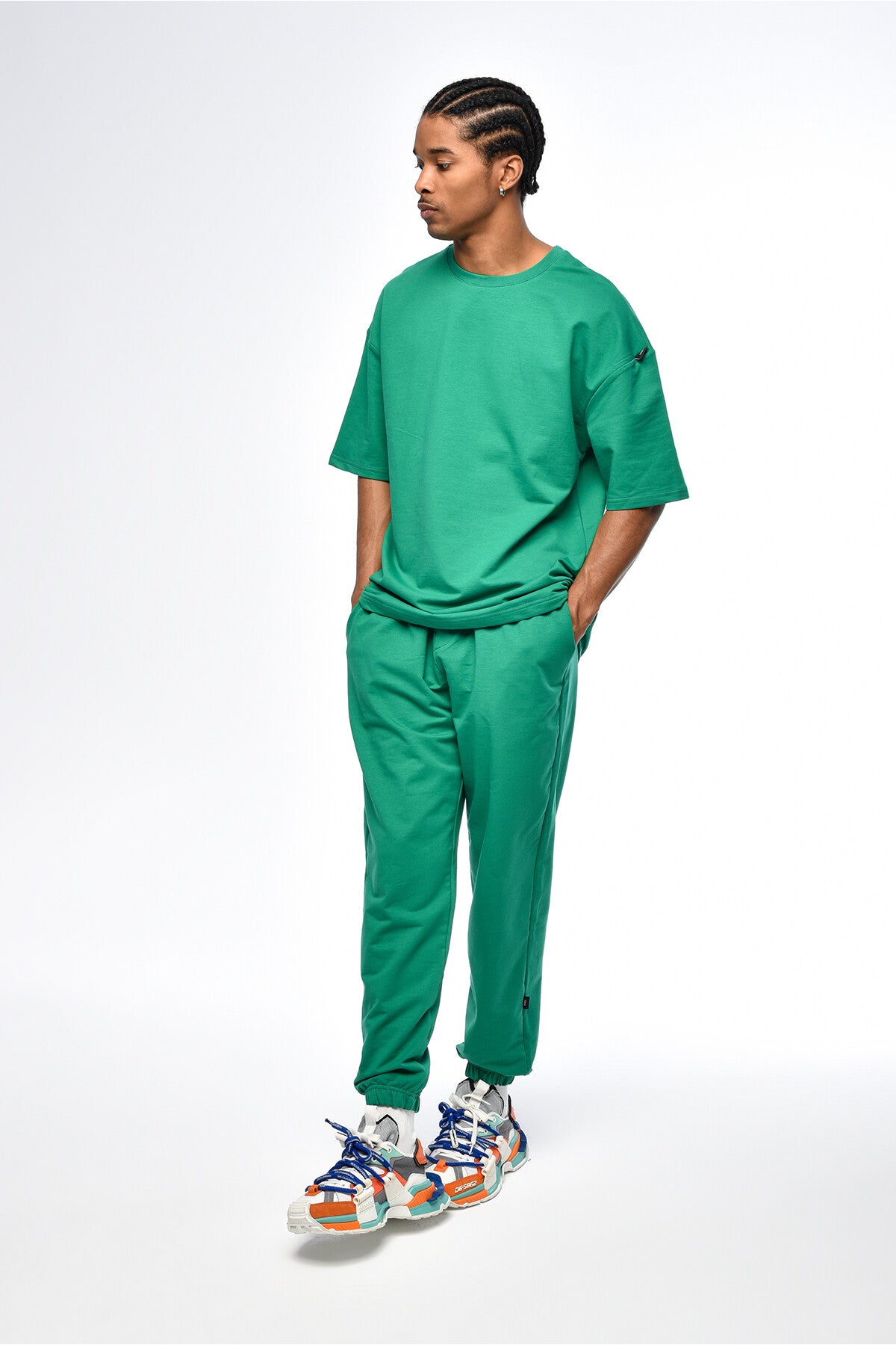 Paça Lastikli Basic Oversize Eşofman Takımı Nefti