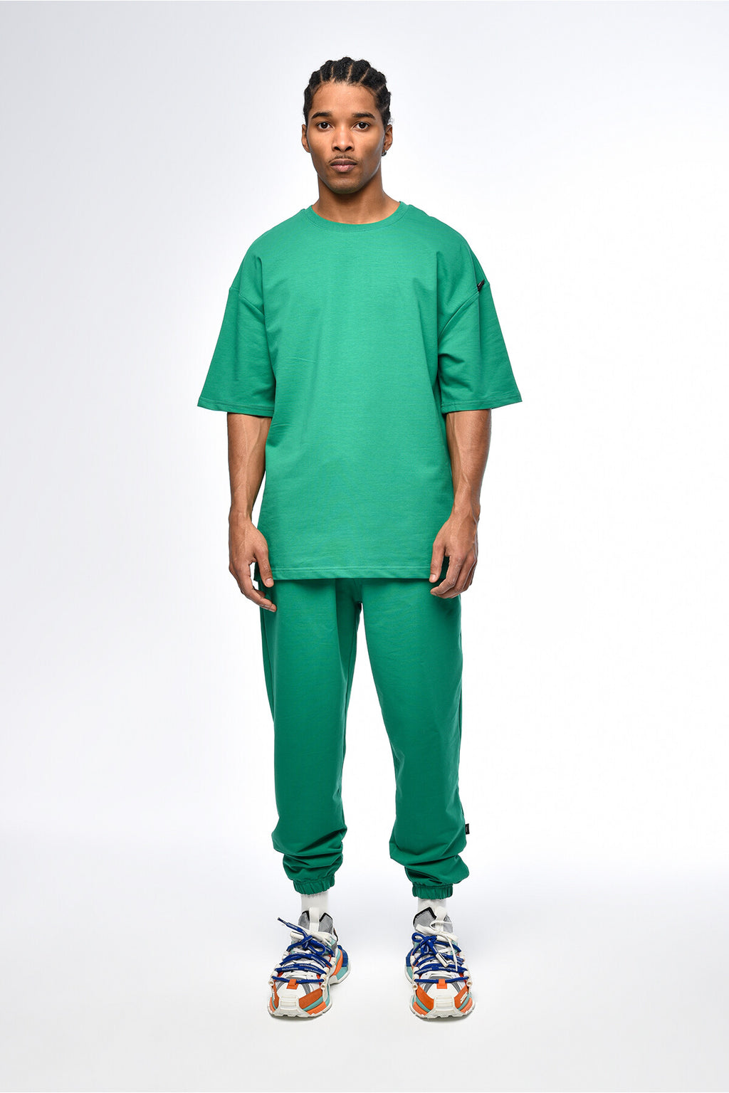 Paça Lastikli Basic Oversize Eşofman Takımı Nefti