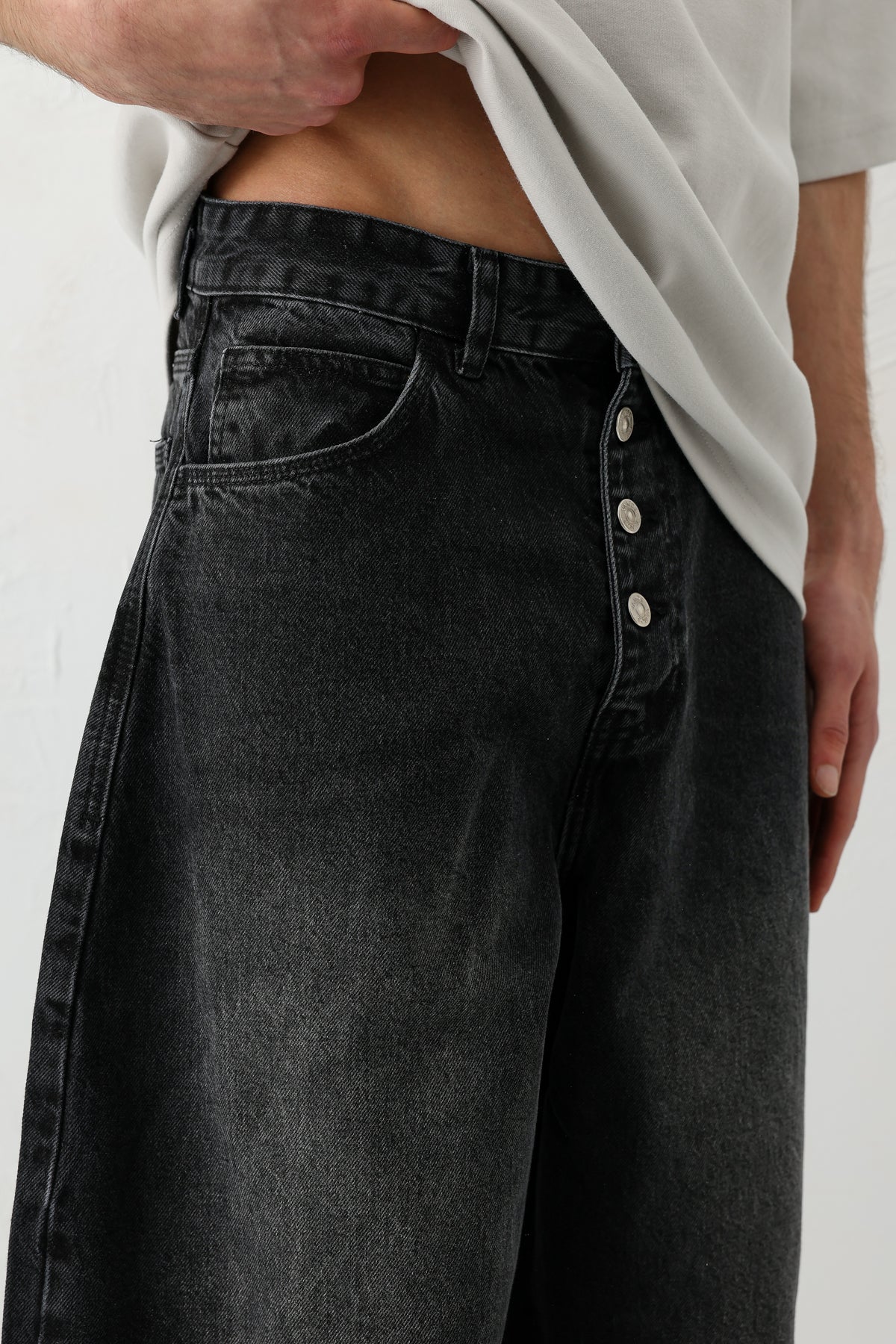 Barrel Fit Jeans Füme