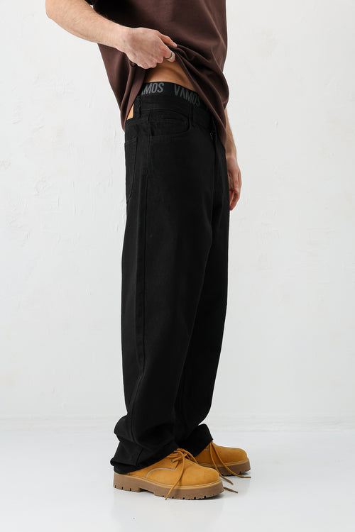 Baggy Fit Jean Siyah-Siyah