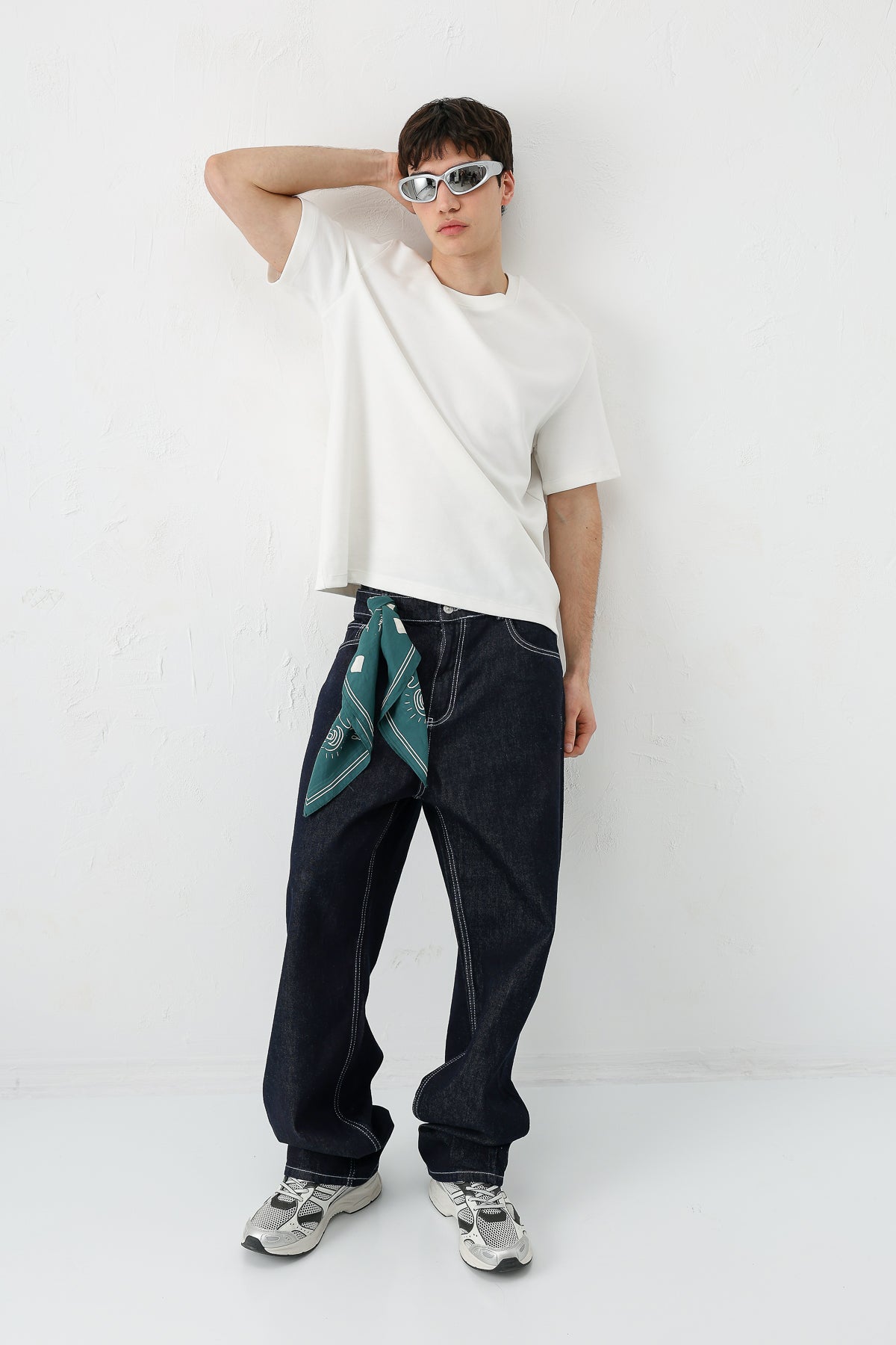 Baggy Fit Jean Koyu Mavi