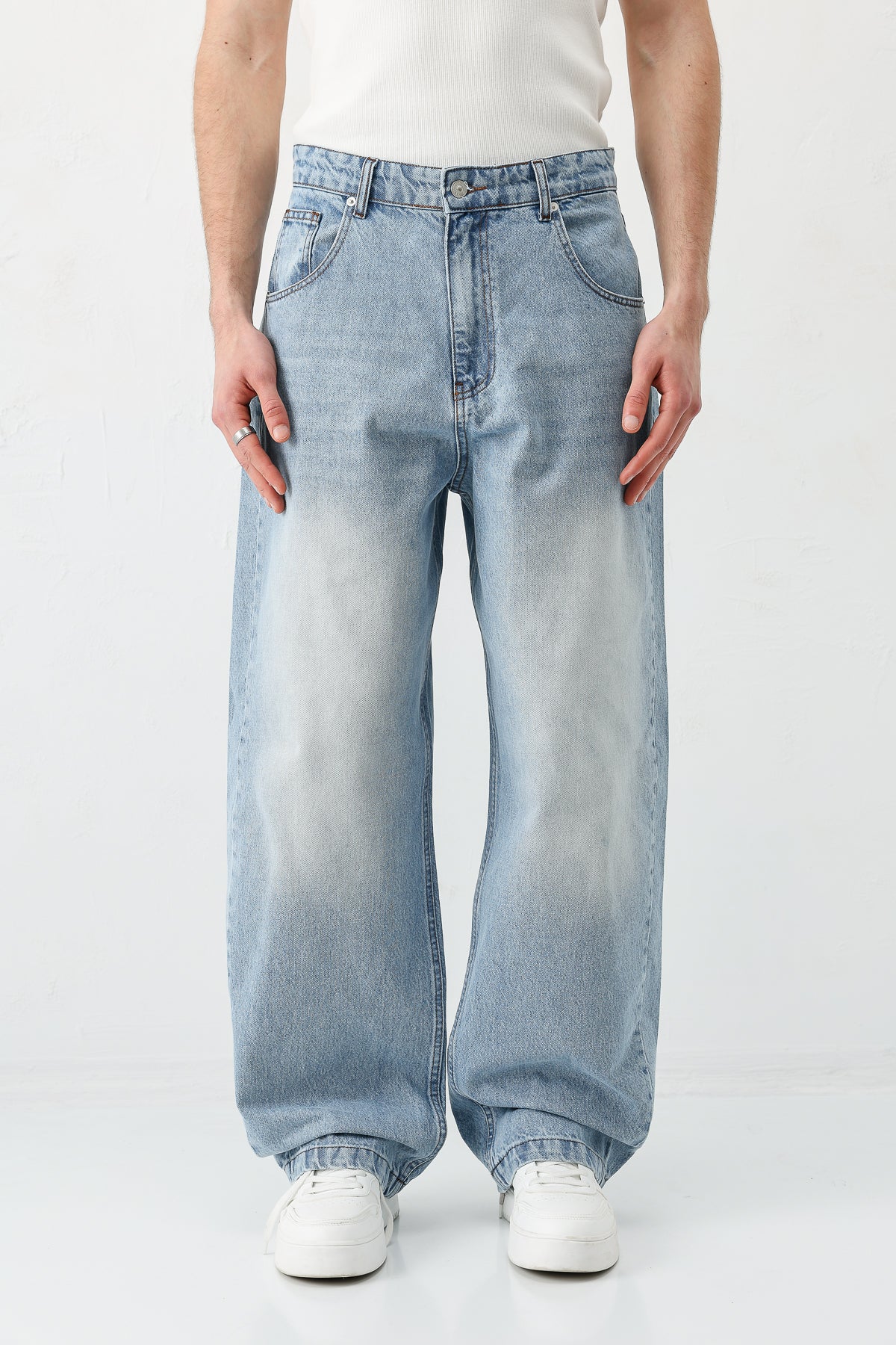 Super Baggy Fit Jean Buz Mavi