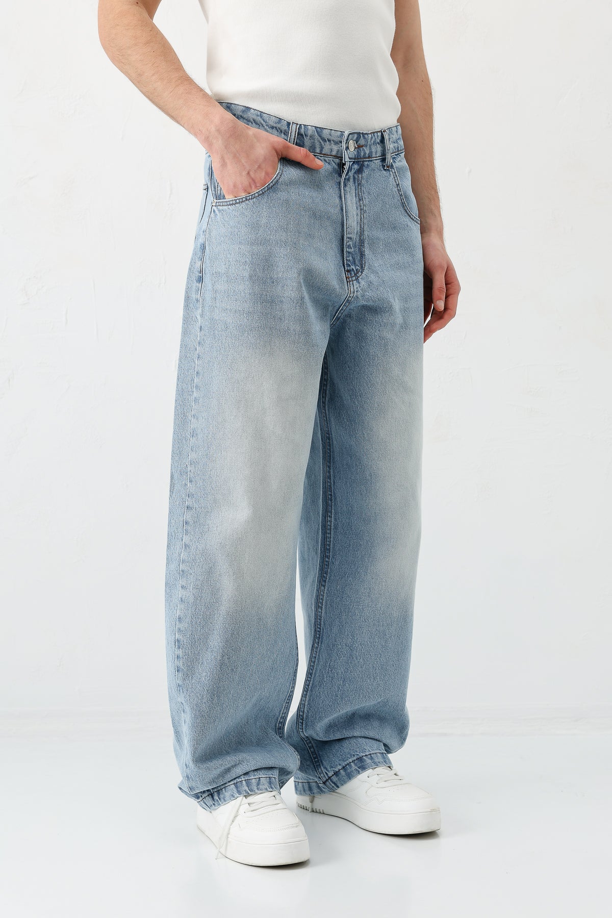 Super Baggy Fit Jean Buz Mavi