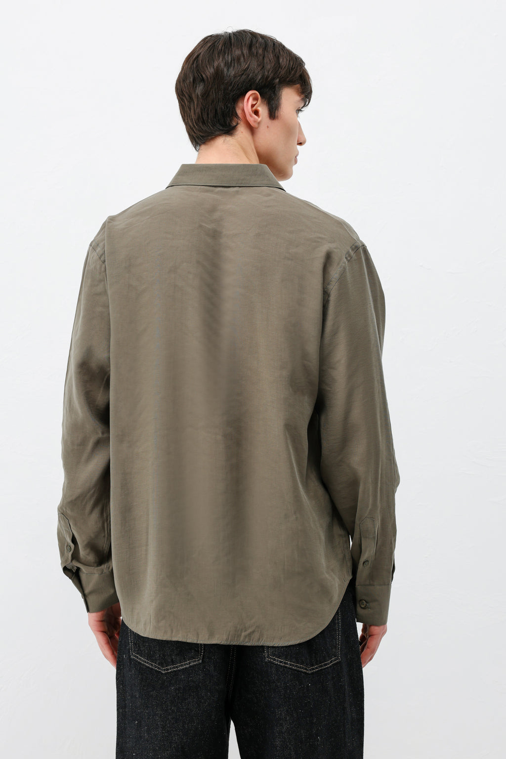 Modal Kumaş Oversize Gömlek Haki