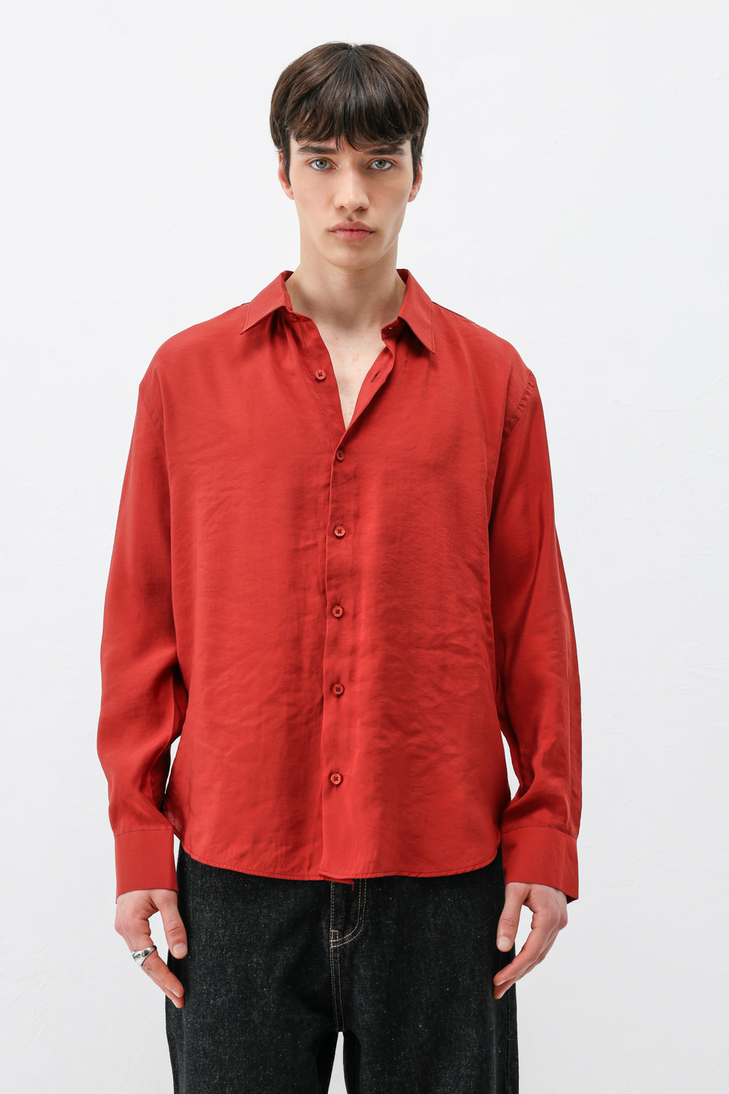 Modal Kumaş Oversize Gömlek Kiremit