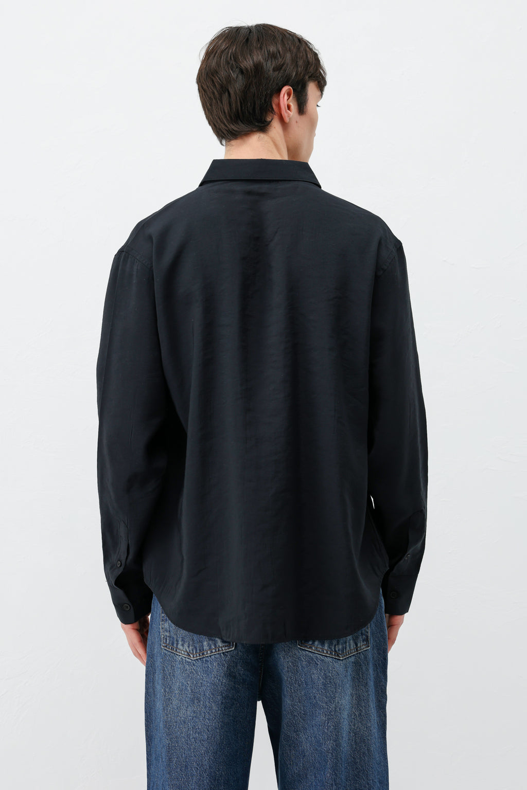 Modal Kumaş Oversize Gömlek Siyah