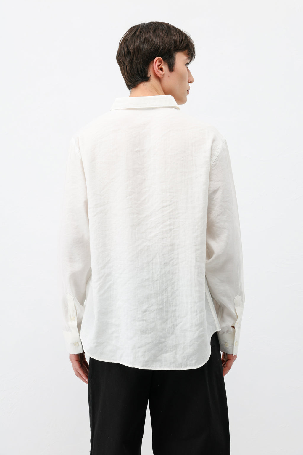Modal Kumaş Oversize Gömlek Ekru