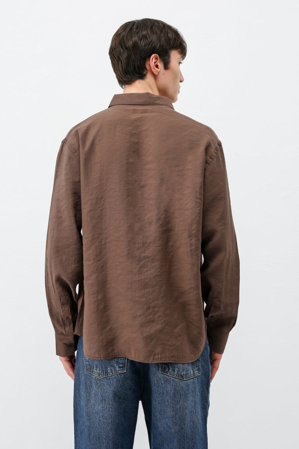 Modal Kumaş Oversize Gömlek Kahve
