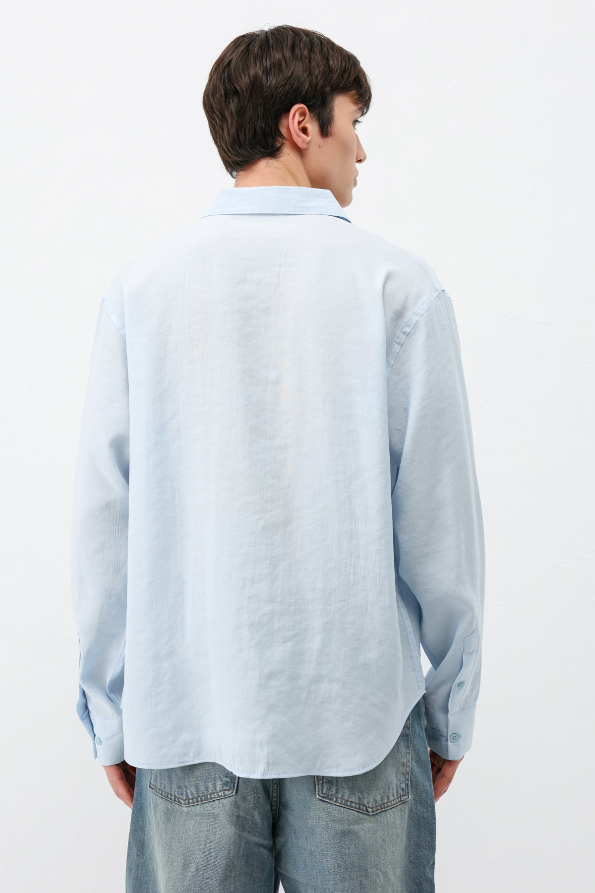 Modal Kumaş Oversize Gömlek Bebe Mavi