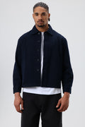Boxy Fit Gabardin Ceket Lacivert