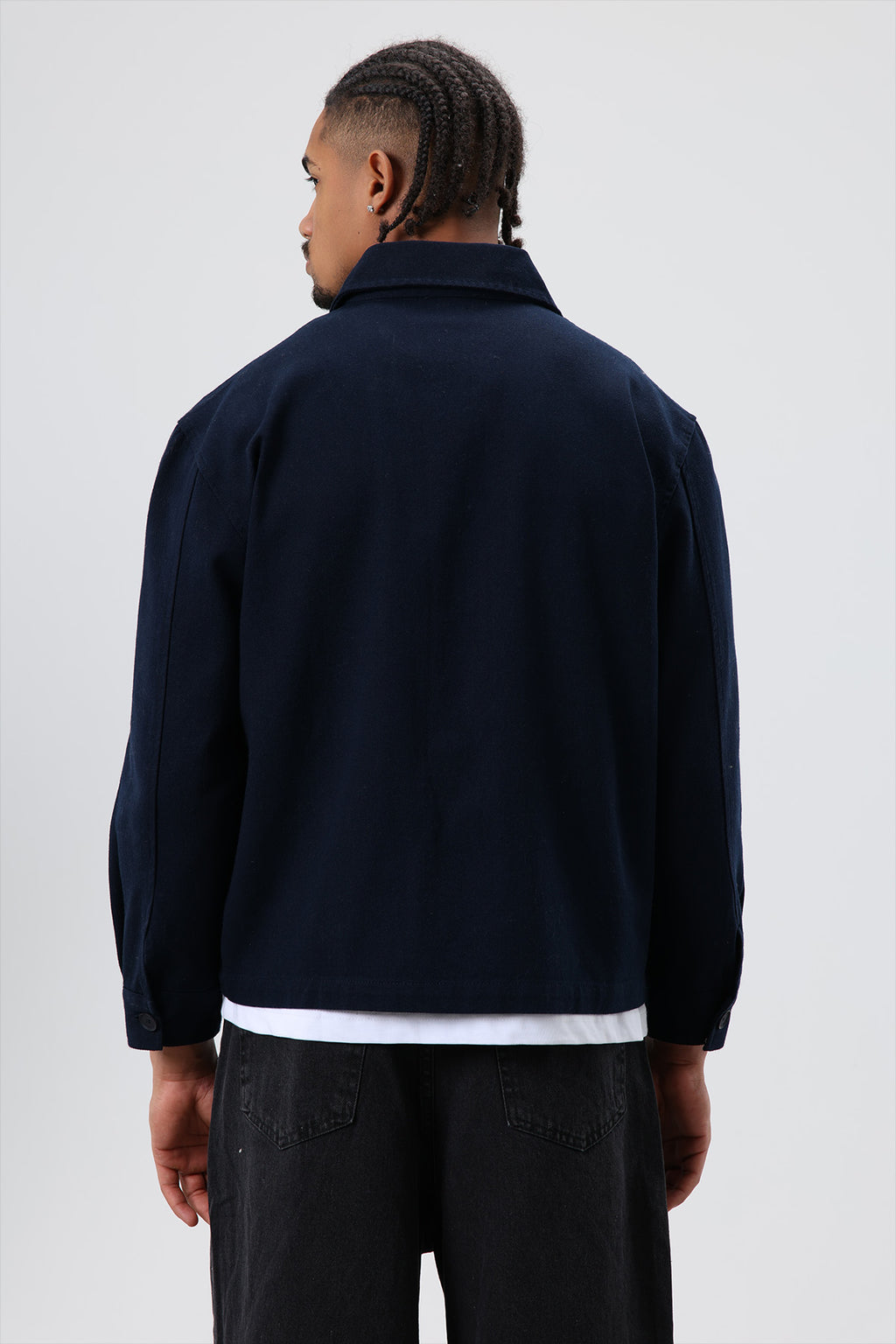 Boxy Fit Gabardin Ceket Lacivert