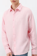 Müslin Kumaş Oversize Gömlek Pembe