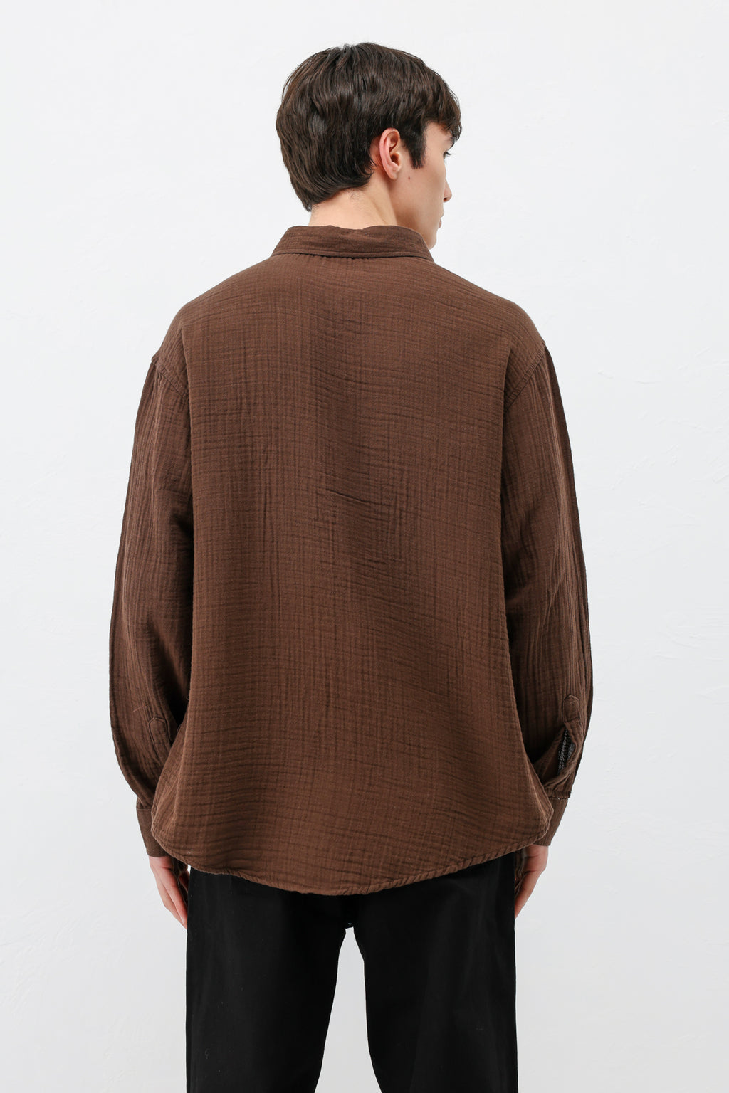 Müslin Kumaş Oversize Gömlek Kahve