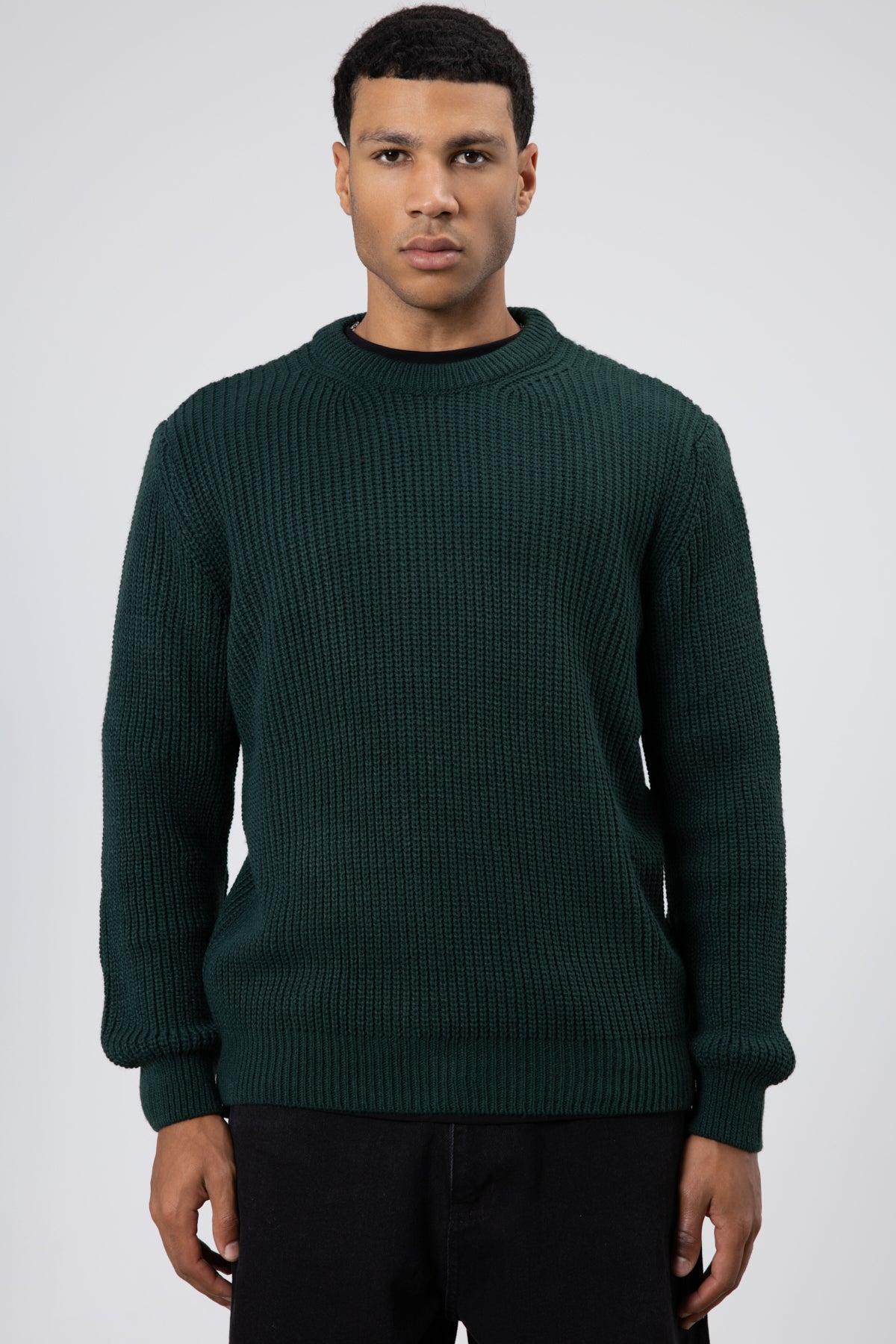 Bisiklet Yaka Oversize Triko Kazak Nefti
