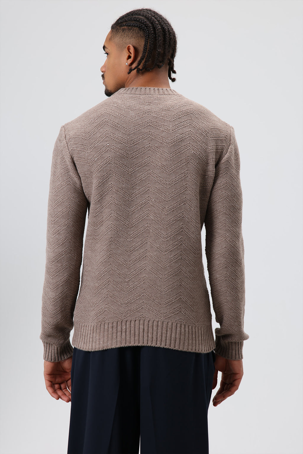 Bisiklet Yaka Oversize Triko Kazak Vizon
