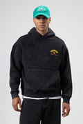 Oversize Yıkamalı Boxy Fit Kapüşonlu Sweatshirt Siyah