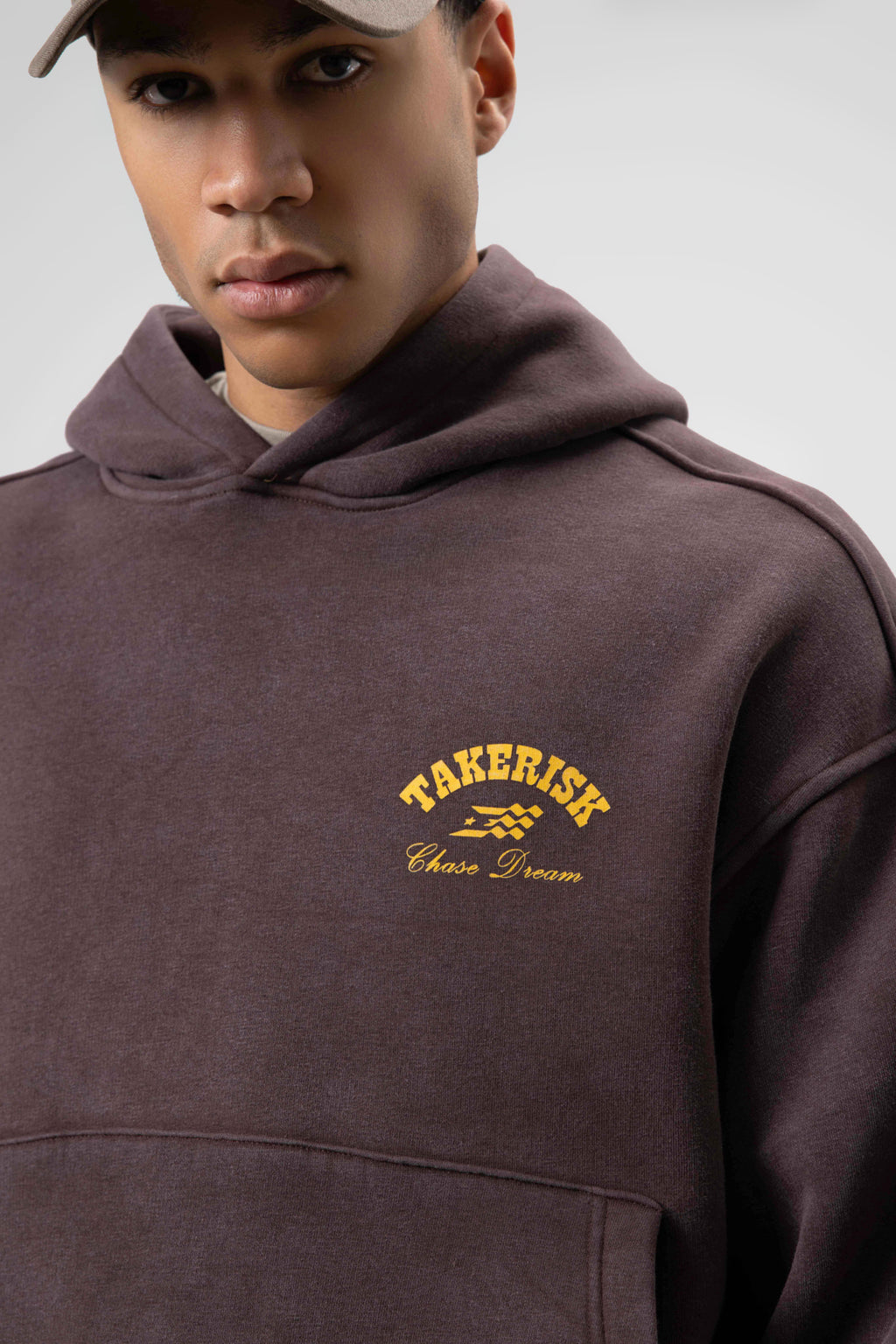 Oversize Yıkamalı Boxy Fit Kapüşonlu Sweatshirt Kahve