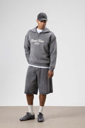 Oversize Fermuarlı Yaka Sweatshirt Füme