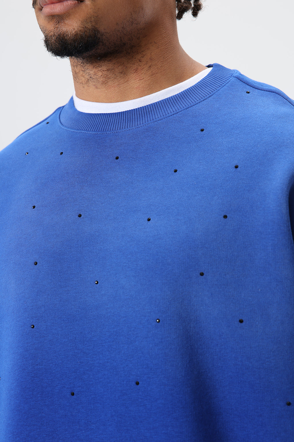 Yıkamalı Taş Detaylı Oversize Sweatshirt Saks