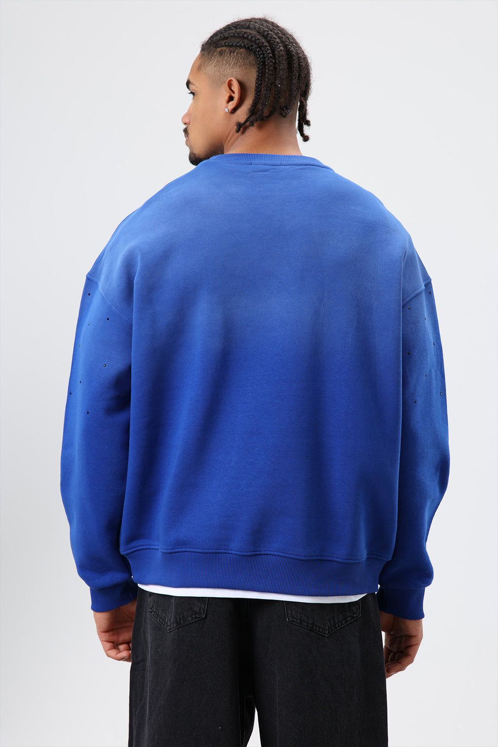 Yıkamalı Taş Detaylı Oversize Sweatshirt Saks