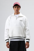 Oversize Polo Yaka Sweatshirt Ekru