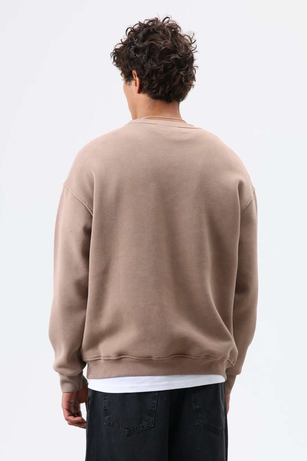 Basic Oversize Yıkamalı Sweatshirt Vizon