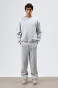 Basic Oversize Yıkamalı Sweatshirt Açık Gri