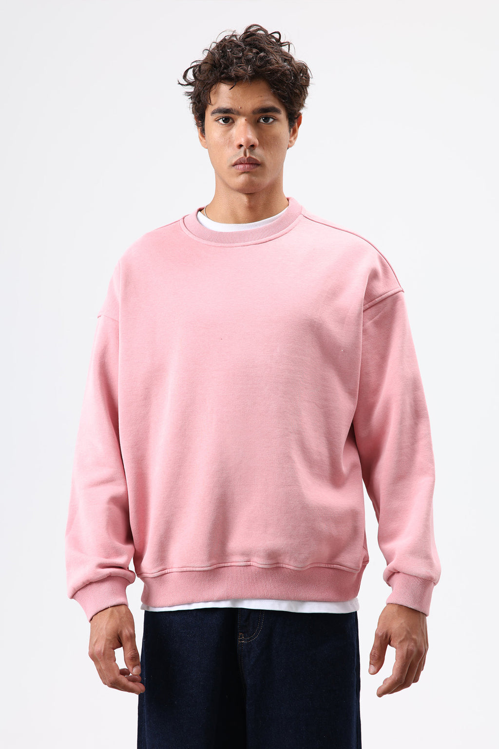 Basic Oversize Yıkamalı Sweatshirt Somon