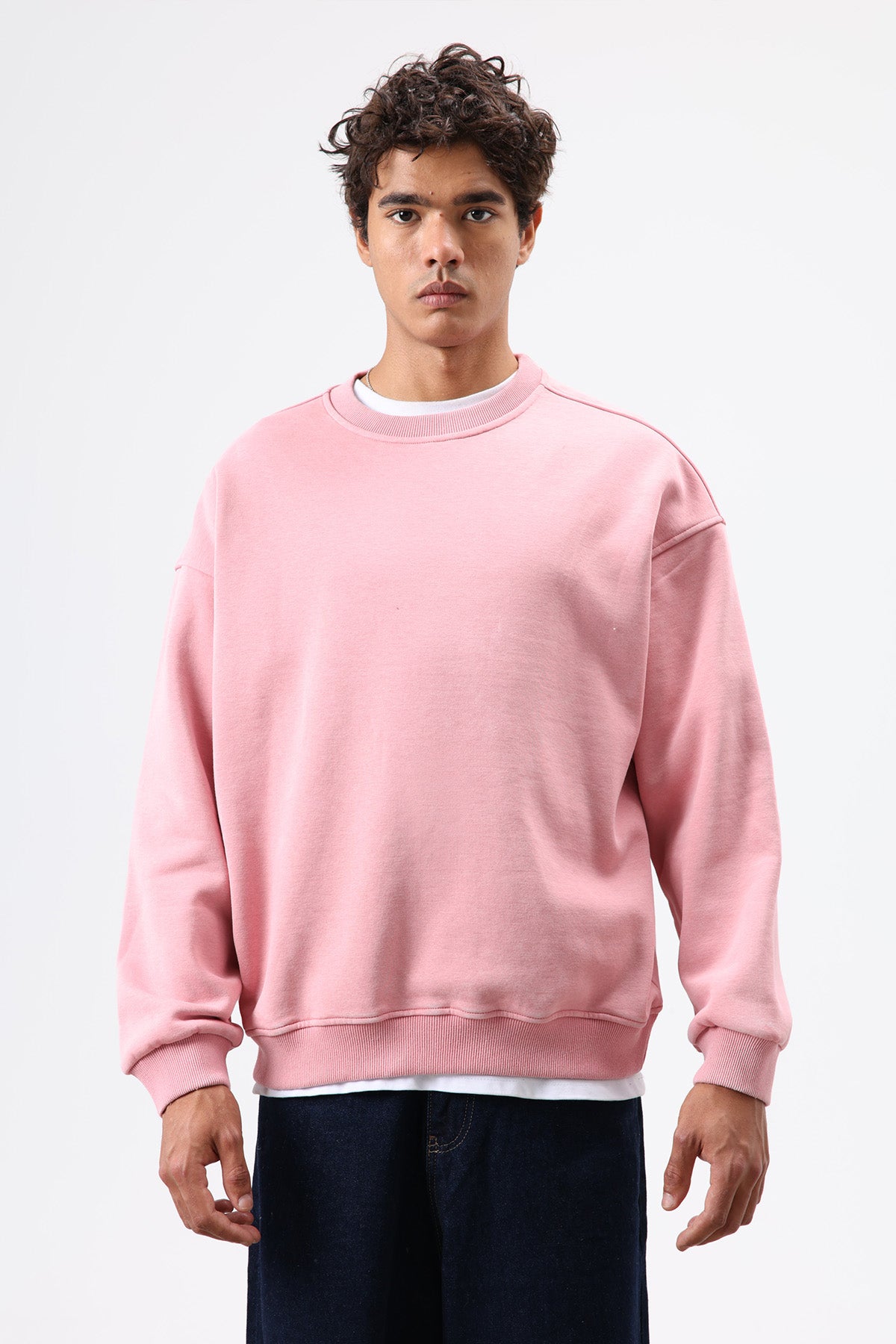Basic Oversize Yıkamalı Sweatshirt Somon