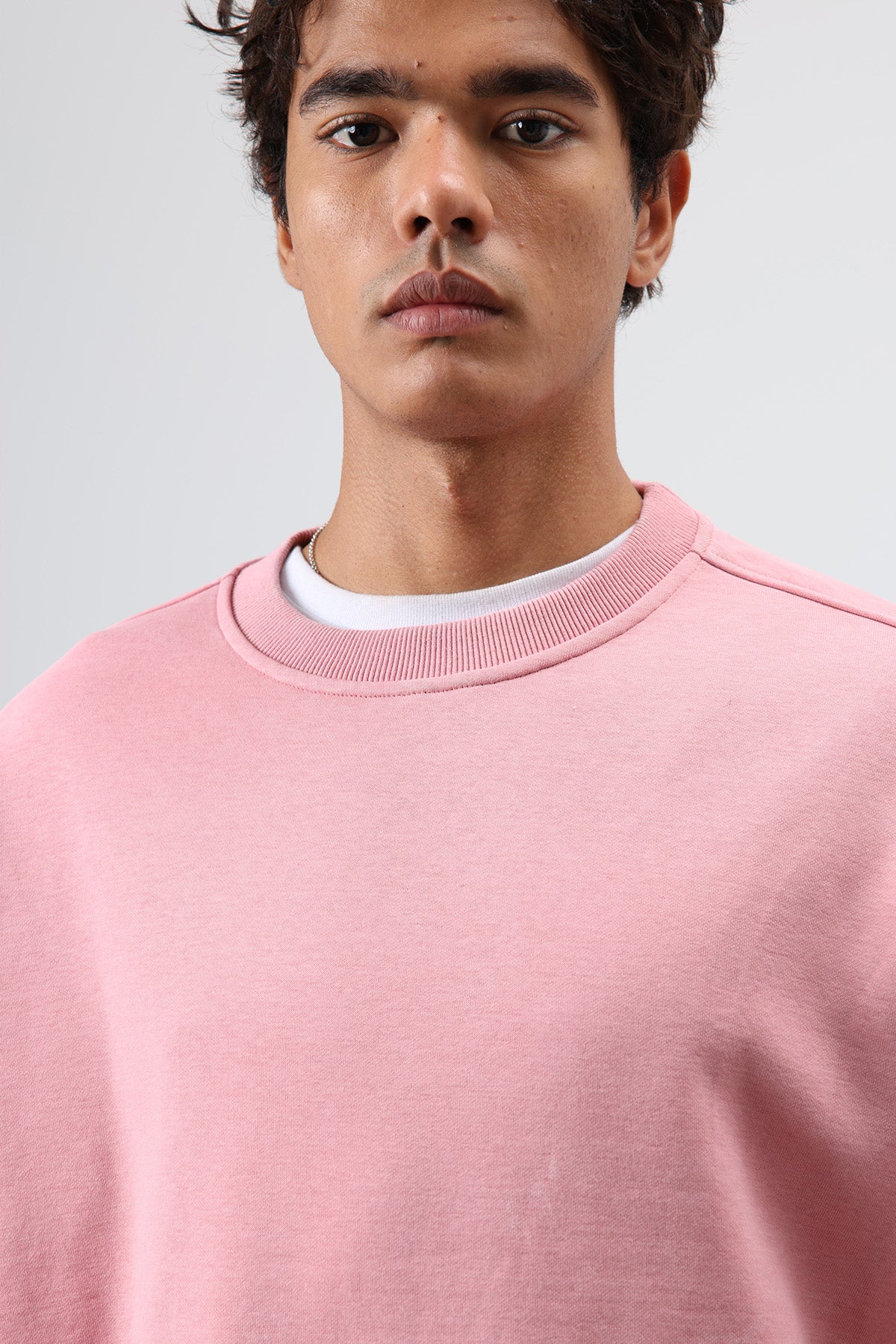 Basic Oversize Yıkamalı Sweatshirt Somon
