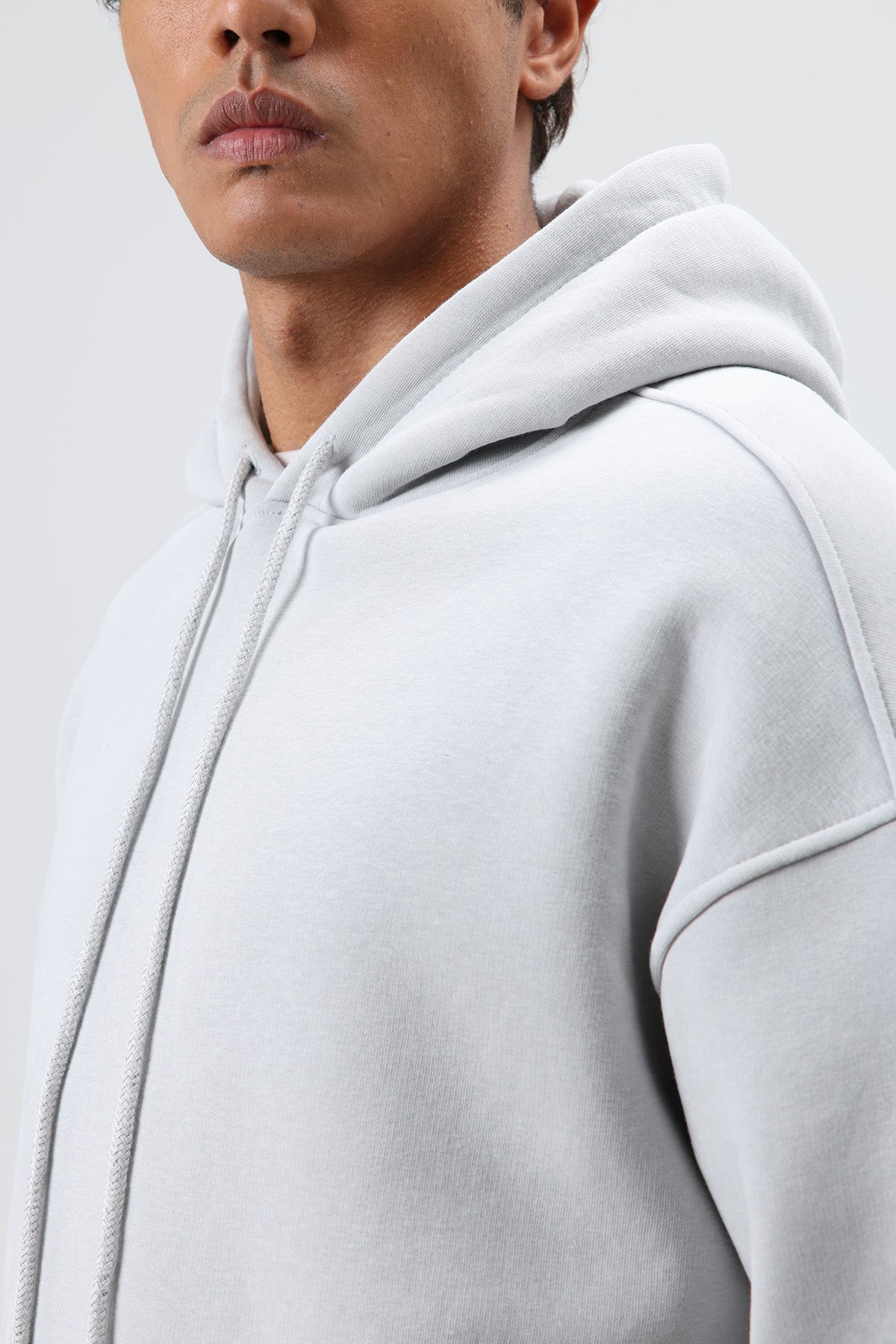 Basic Oversize Yıkamalı Hoodie Gri