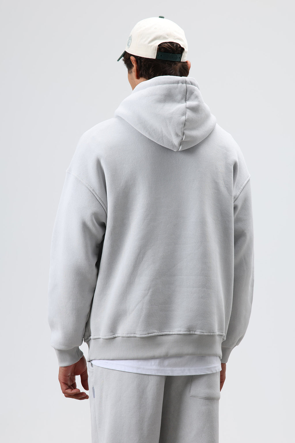Basic Oversize Yıkamalı Hoodie Gri