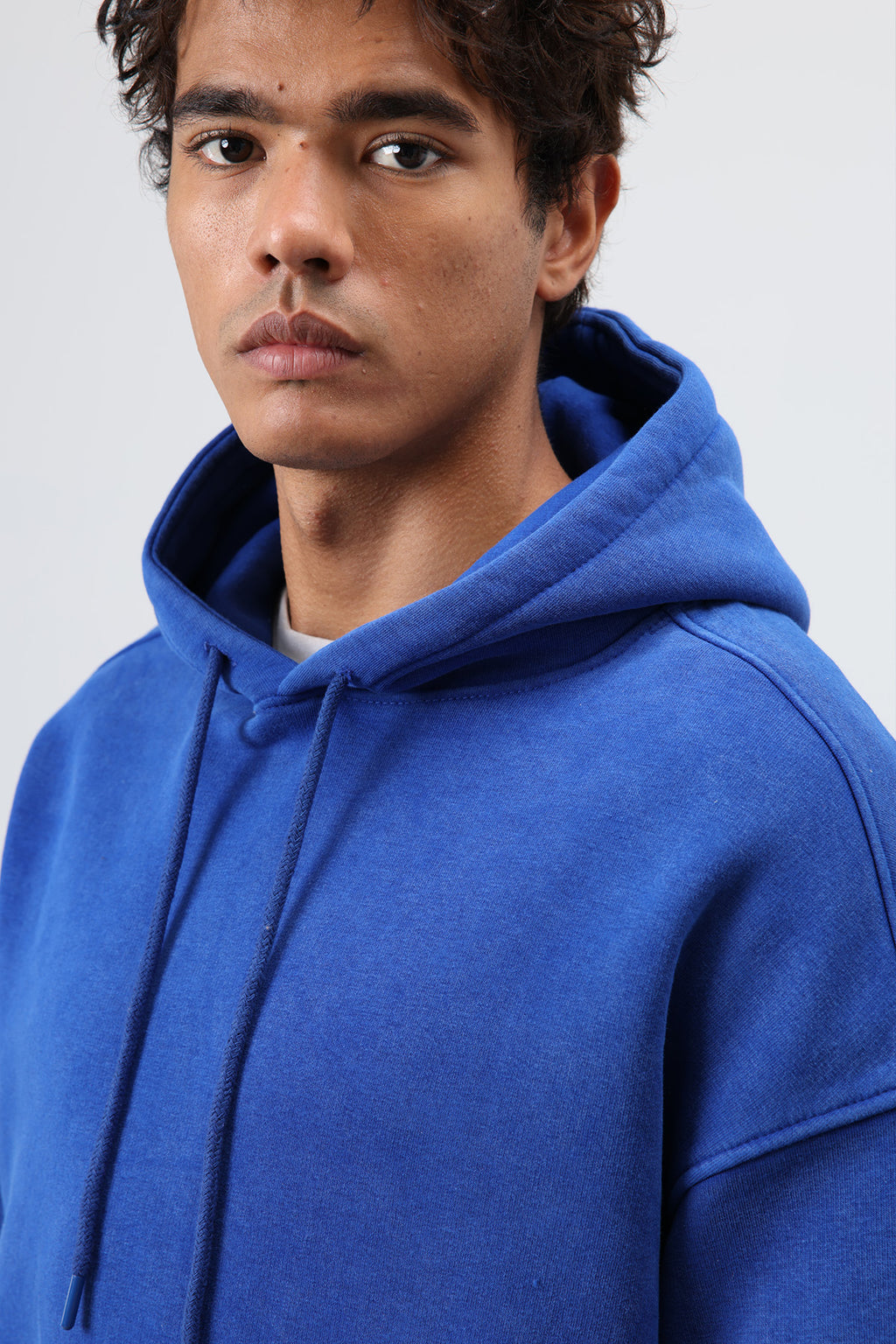 Basic Oversize Yıkamalı Hoodie Saks