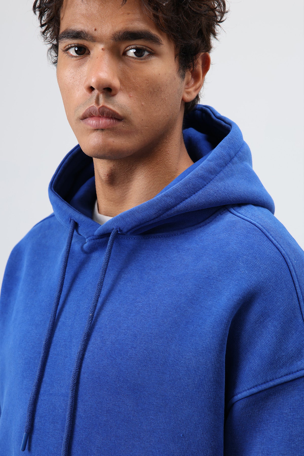 Basic Oversize Yıkamalı Hoodie Saks