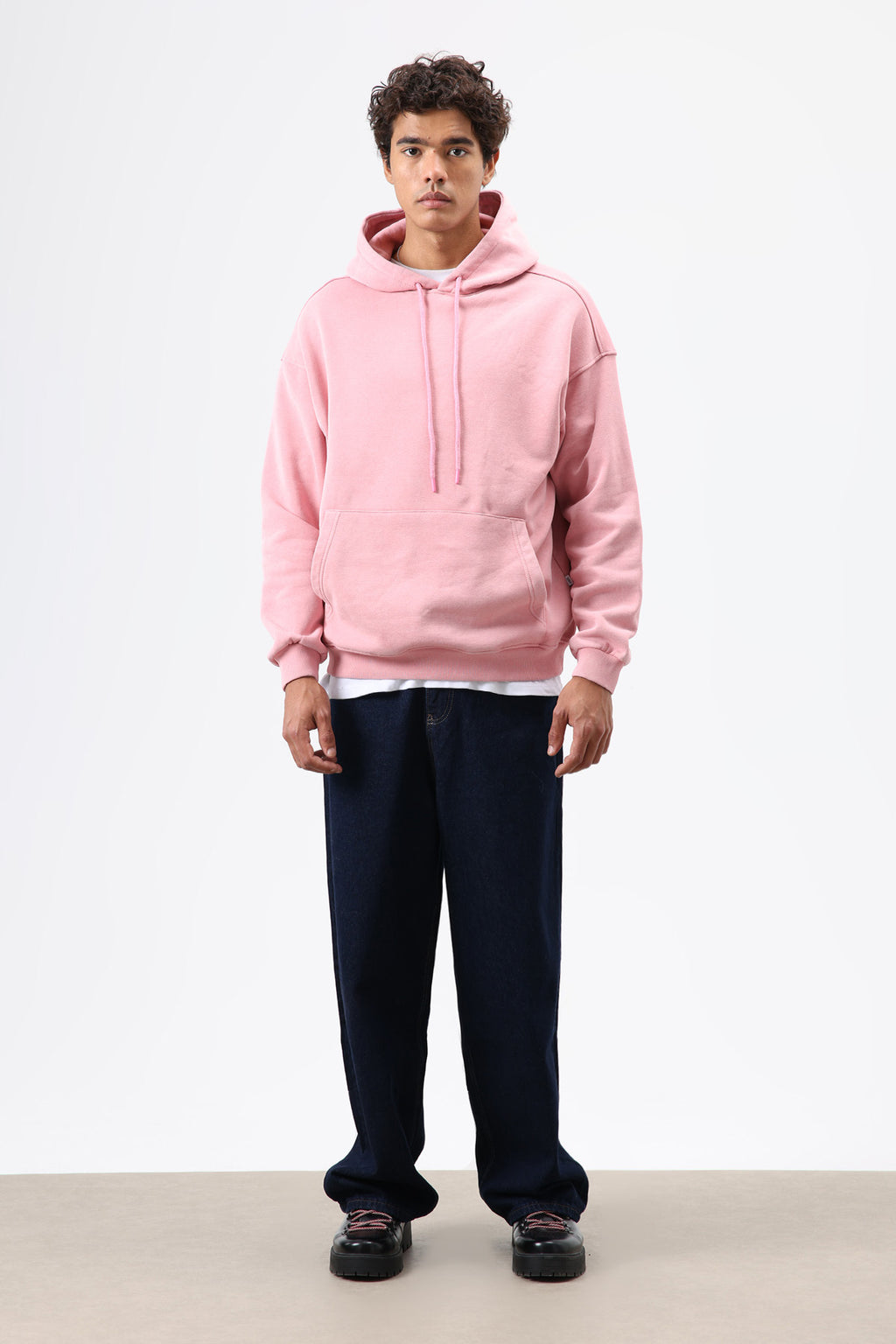 Basic Oversize Yıkamalı Hoodie Somon