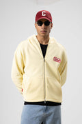 Oversize Fermuarlı Kapüşonlu Sweatshirt Sarı
