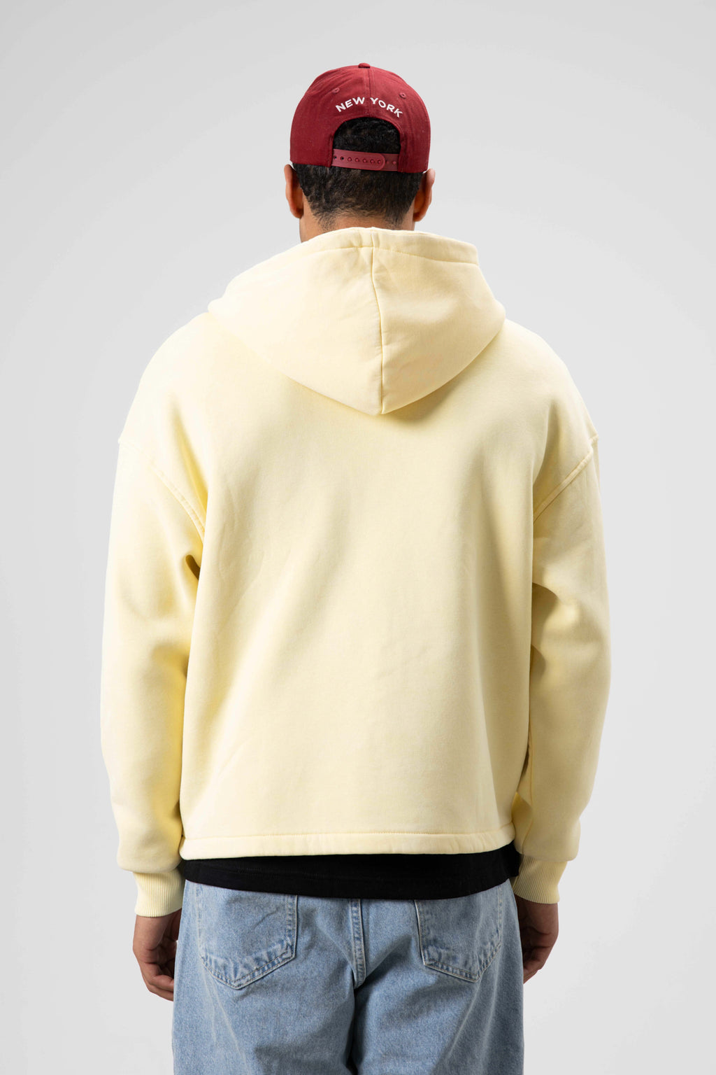 Oversize Fermuarlı Kapüşonlu Sweatshirt Sarı