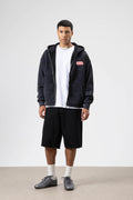 Oversize Fermuarlı Kapüşonlu Sweatshirt Siyah