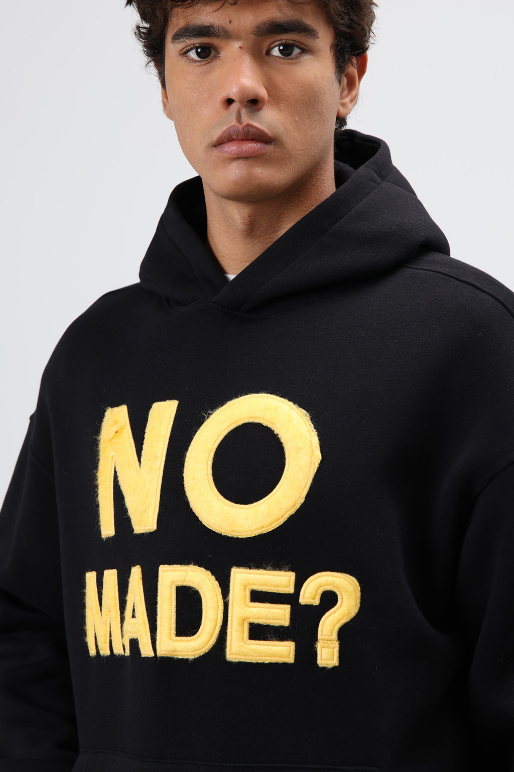 Oversize Baskılı Kapüşonlu Sweatshirt Siyah