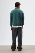 Oversize Bisiklet Yaka Baskılı Sweatshirt Nefti