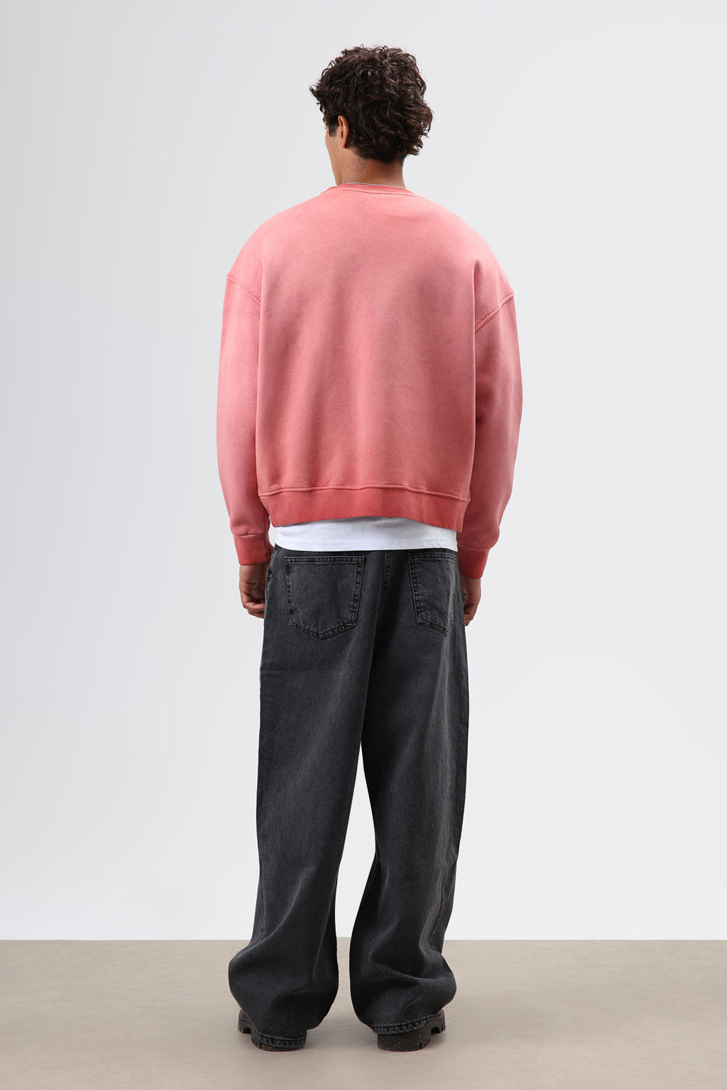 Oversize Bisiklet Yaka Cepli Sweatshirt Bordo