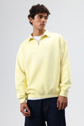 Yaka Fermuarlı Oversize Sweatshirt Sarı