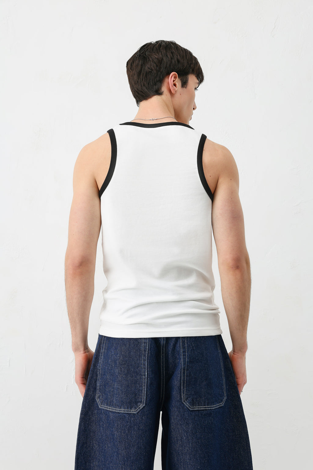 Oversize Askılı Tişört Beyaz