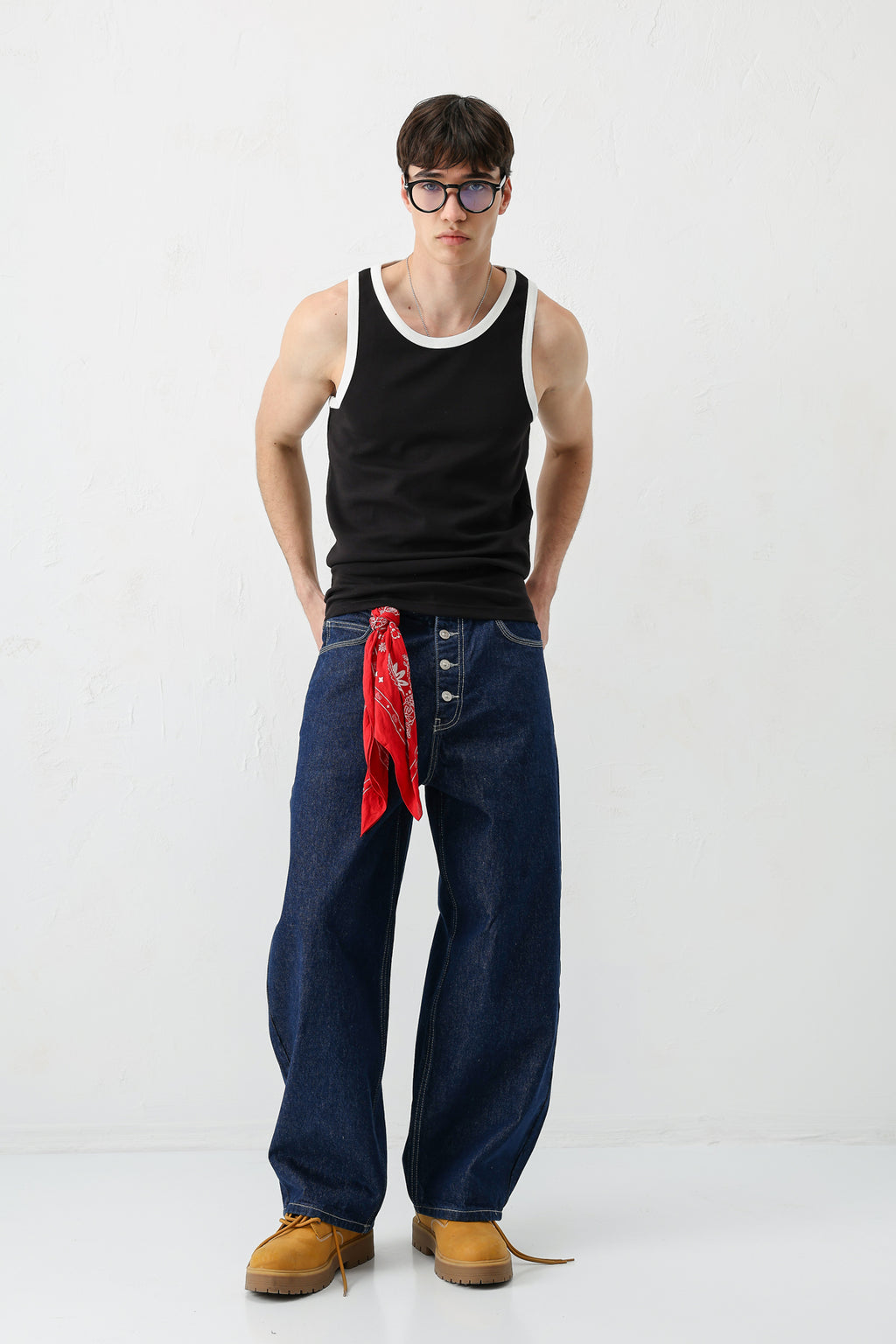 Oversize Askılı Tişört Siyah