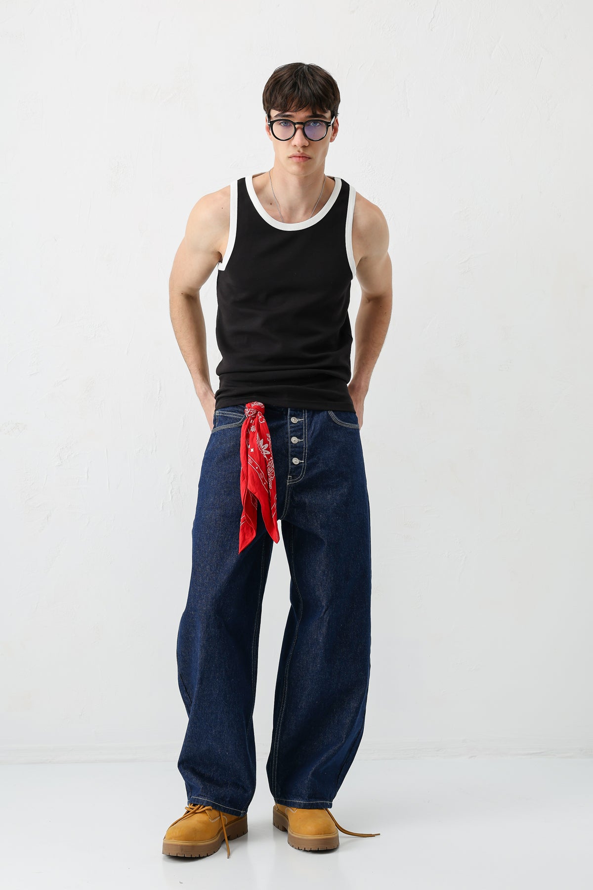 Oversize Askılı Tişört Siyah