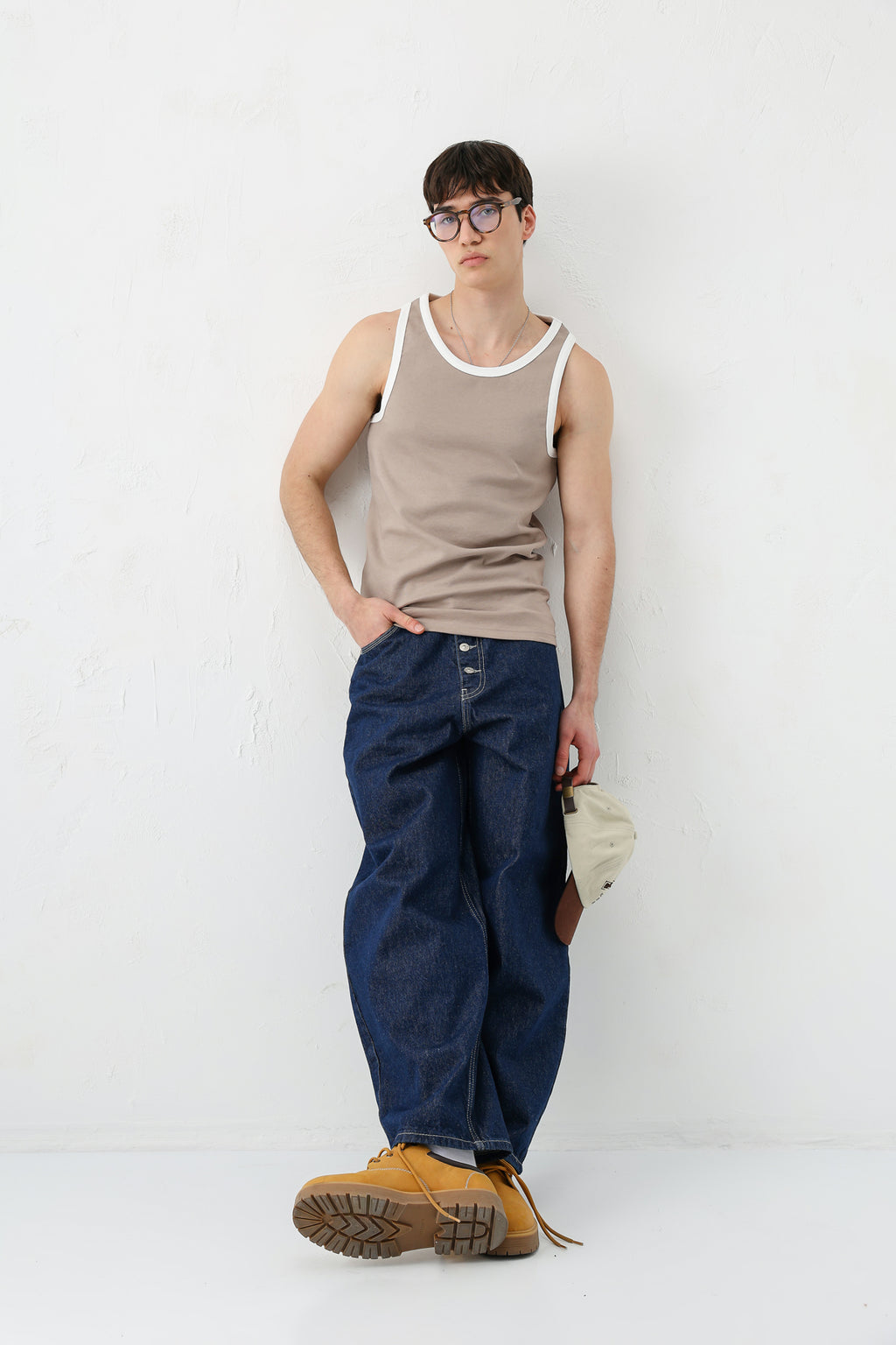 Oversize Askılı Tişört Vizon