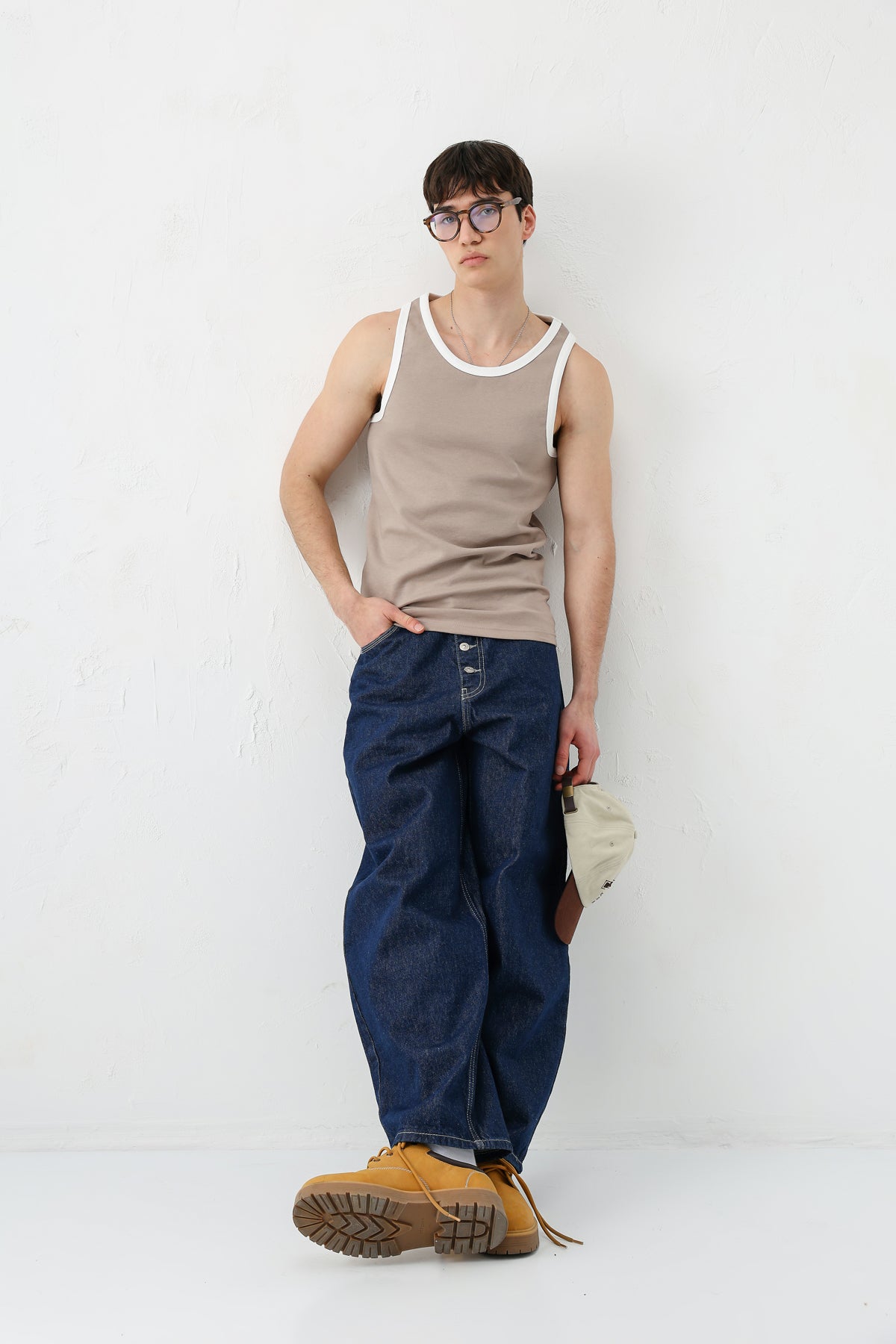 Oversize Askılı Tişört Vizon