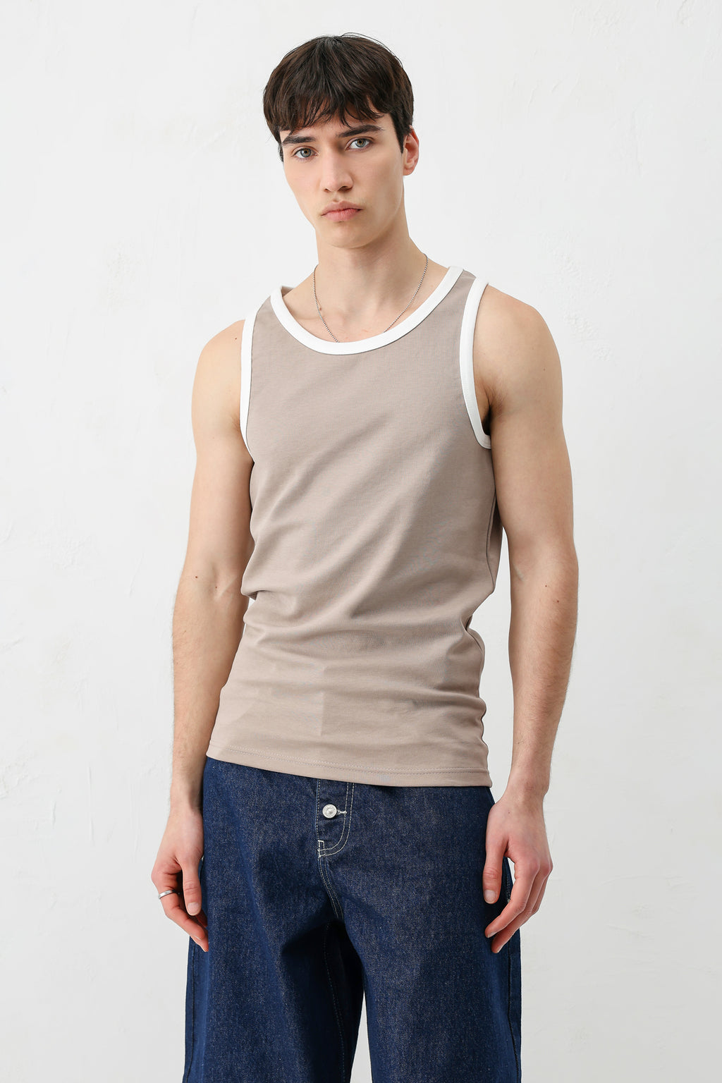 Oversize Askılı Tişört Vizon