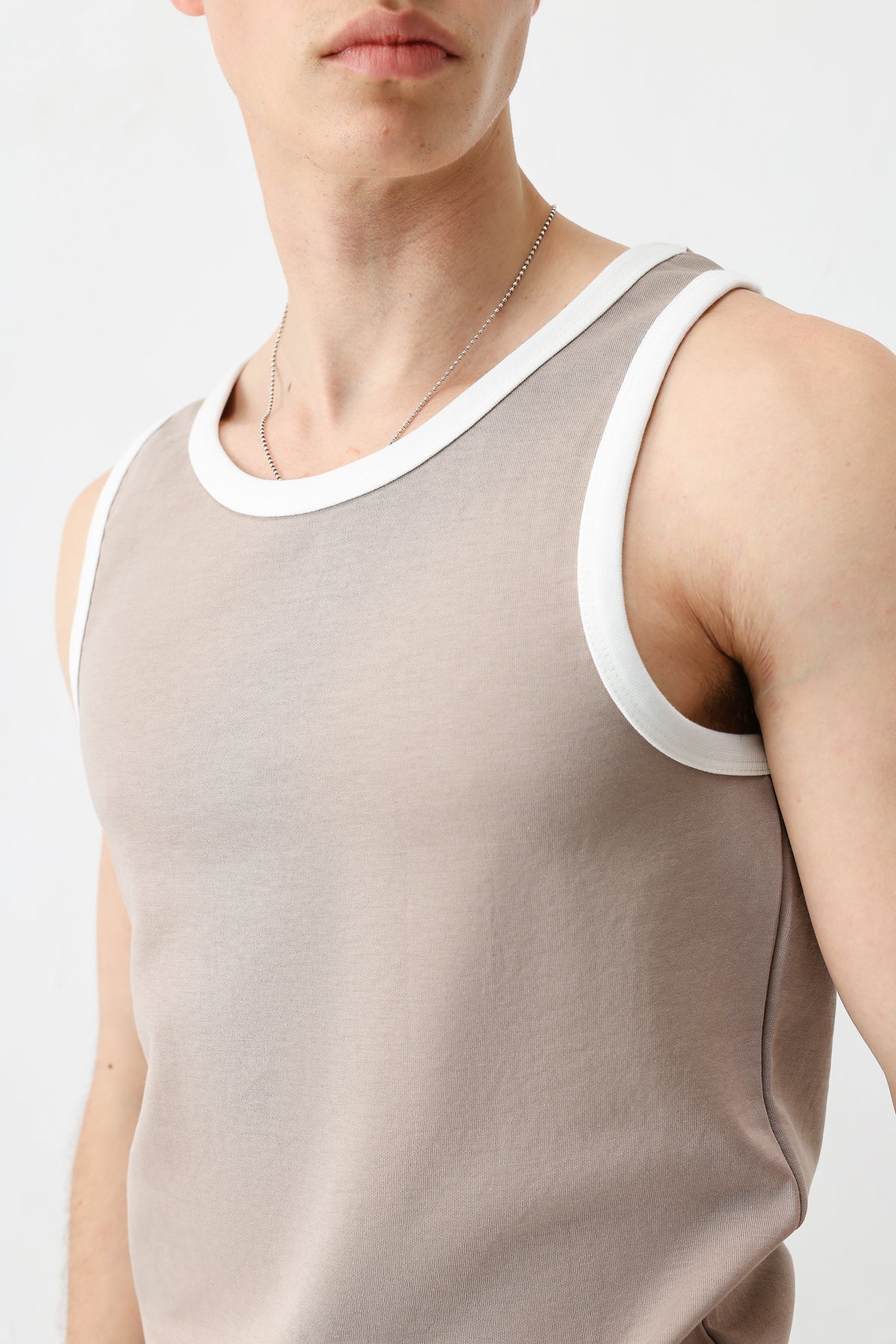 Oversize Askılı Tişört Vizon