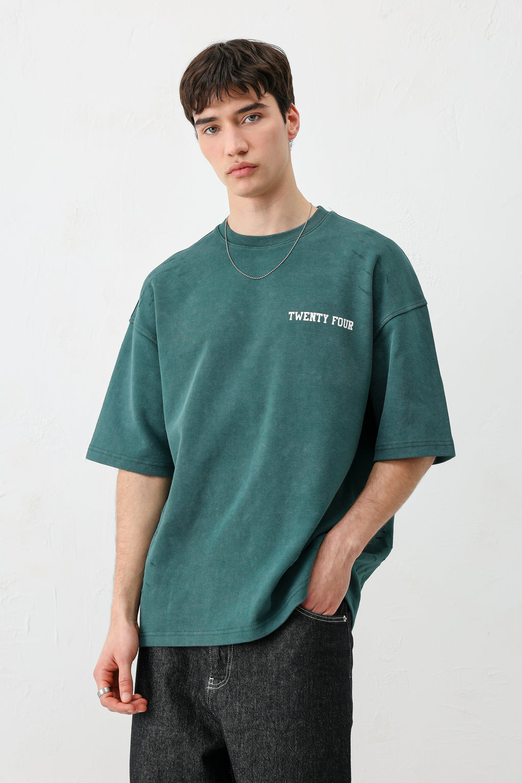 Baskılı Oversize Tişört Nefti